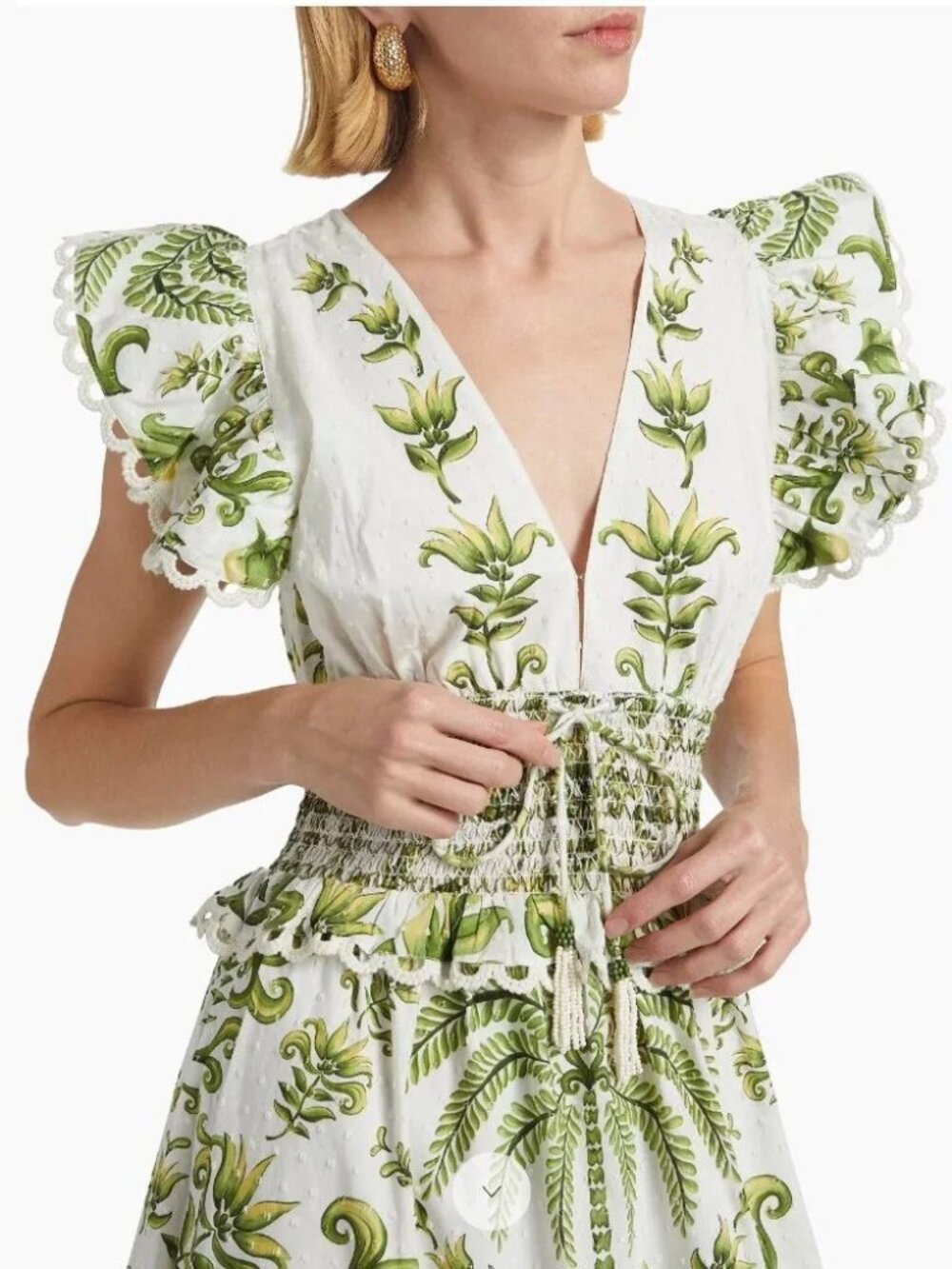 Farm Rio Milani Flutter Sleeve Floral Print Maxi Dress Size Large - Picture 5 of 10